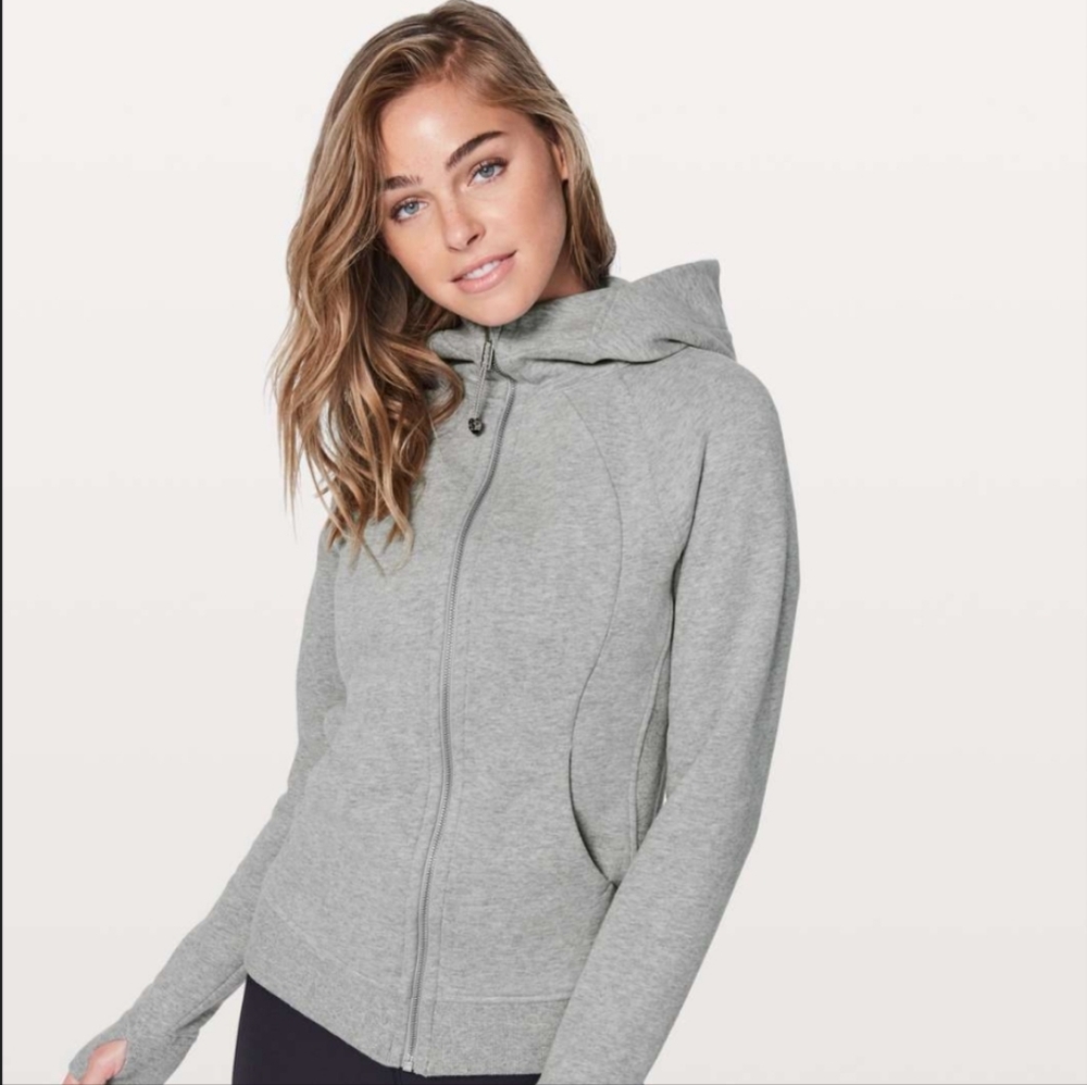Lululemon size 8 grey women's teen girl hoodie sweater zip up sweatshirt gray